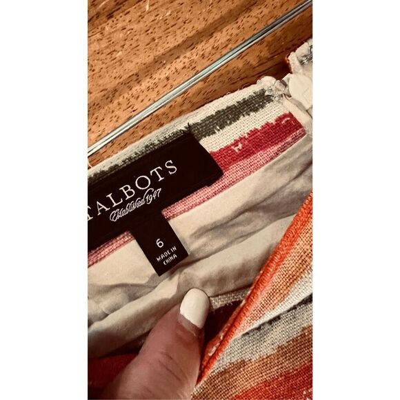 Talbots Multicolor Stripe Linen Pencil Skirt Size 6 - Picture 5 of 9